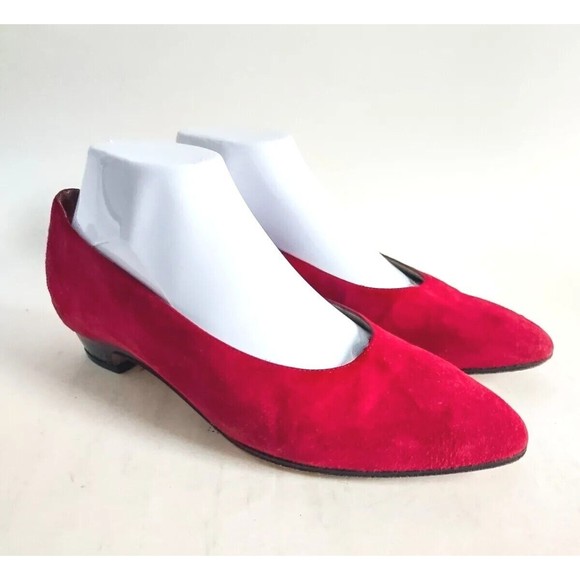 Sesto Meucci Shoes - Vintage Sesto Meucci Of Florence Red Suede Flats Women's size 8 B Made in Italy